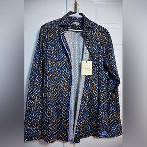 VERCINI Premium size medium multicolored long sleeve button up